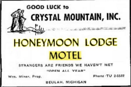 Honeymoon Lodge Motel (Coastal Inn) - Ad From 1961 Traverse City Record Eagle